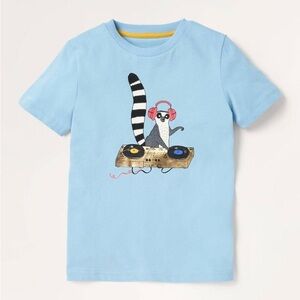 Mini Boden Animal Music Tee | Frosted Blue